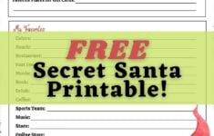 FREE Secret Santa List Printable Questionnaire 2 Options Leap Of Faith Crafting