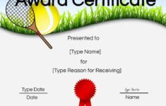 Free Tennis Certificates Edit Online And Print At Home