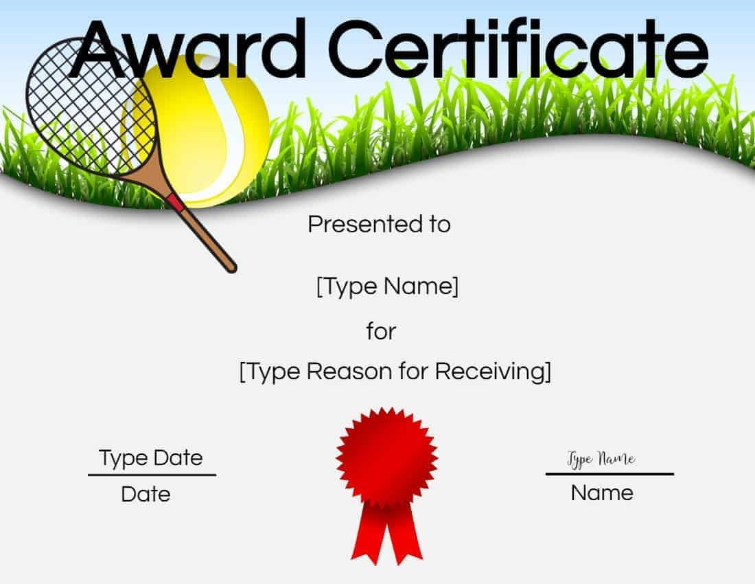 Free Printable Tennis Awards Certificates Free Printable
