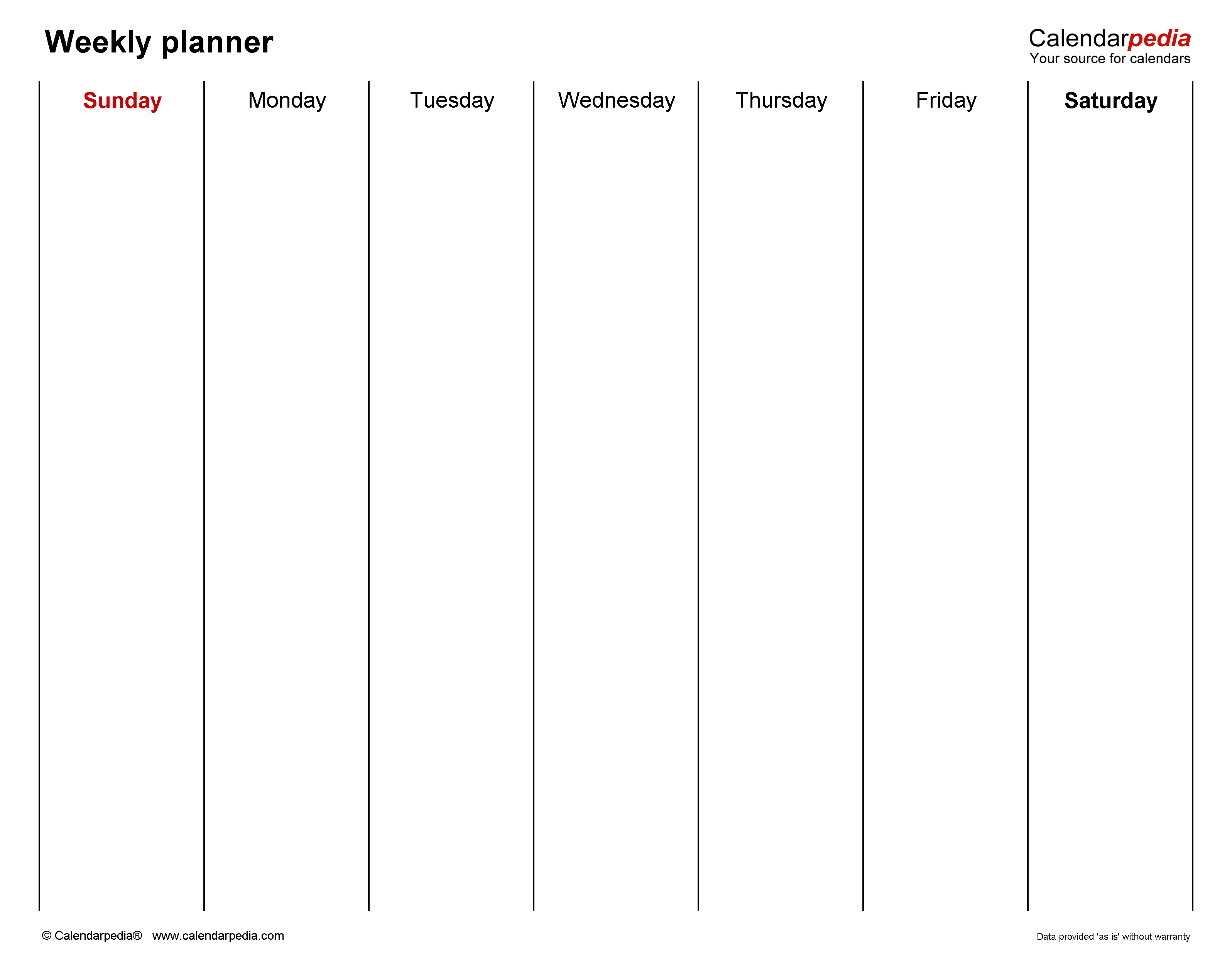 Printable Weekly Planner Filetype Pdf
