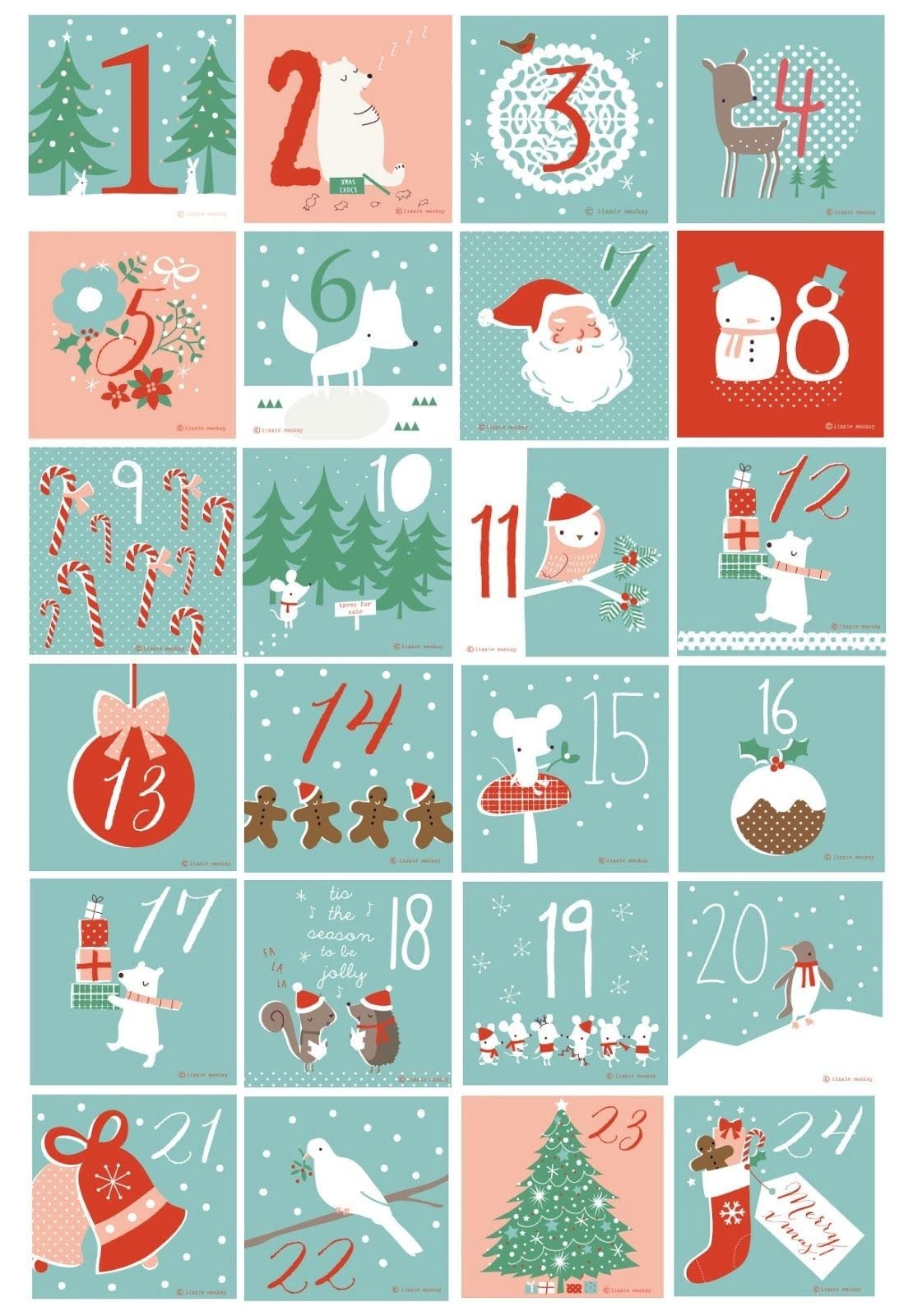 Advent Calendar Templates Printable Free Printable