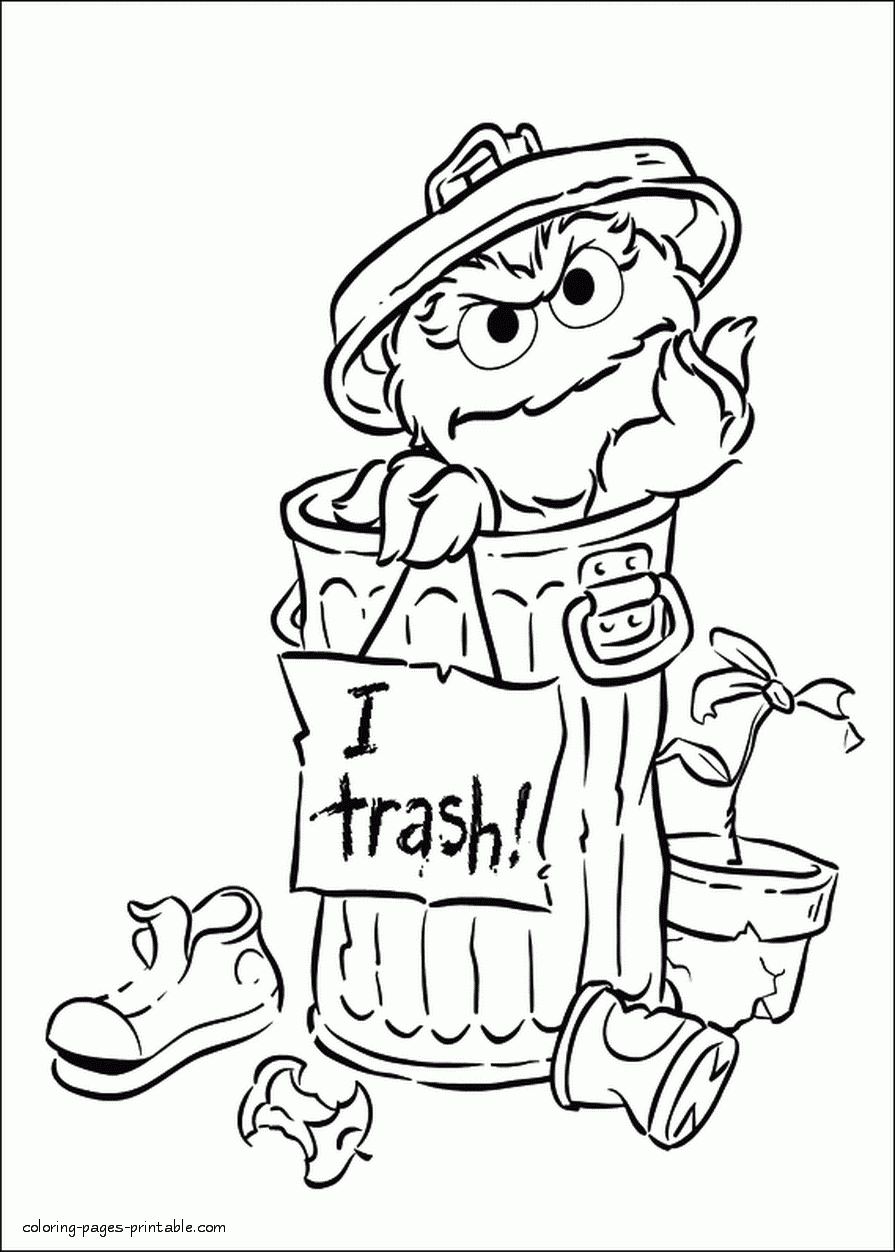 Printable Oscar The Grouch - Free Printable