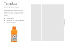 Gatorade 12 Oz Blank Label Template Party Favors Label Silhouette Studio Cricut Silhouette Crella