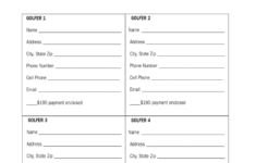 Golf Registration Form Template Fill Online Printable Fillable Blank PdfFiller