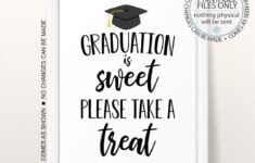 Graduation Is Sweet Please Take A Treat Sign Printable Etsy