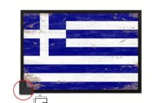 Greece Shabby Chic Country Flag Wood Framed Print Wall Art Decor Gifts Wall Art Prints Flag Art Decor Gifts