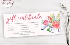 Hair Salon Gift Certificate Template Printable Editable Hair Etsy de