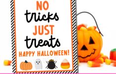 Halloween Appreciation Sign Printable No Tricks Just Treats Etsy