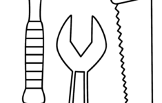 Hammer Saw And Wrench Coloring Page Tools