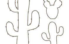 Hand Drawn Outline Cactus Set Royalty Free Vector Image