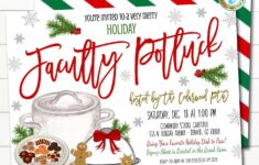 Holiday Faculty Potluck Invitation Christmas Event Invite School Teacher Staff Company Work Xmas Party Printable DIY EDITABLE TEMPLATEDefault Title Potluck Invitation Invitations Christmas Potluck