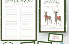 Holiday Potluck Party Invitation Template Set Potluck Party Etsy sterreich