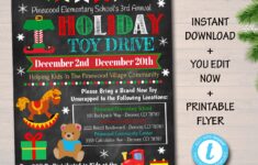 Holiday Toy Drive Flyer Printable PTA PTO Flyer School Etsy