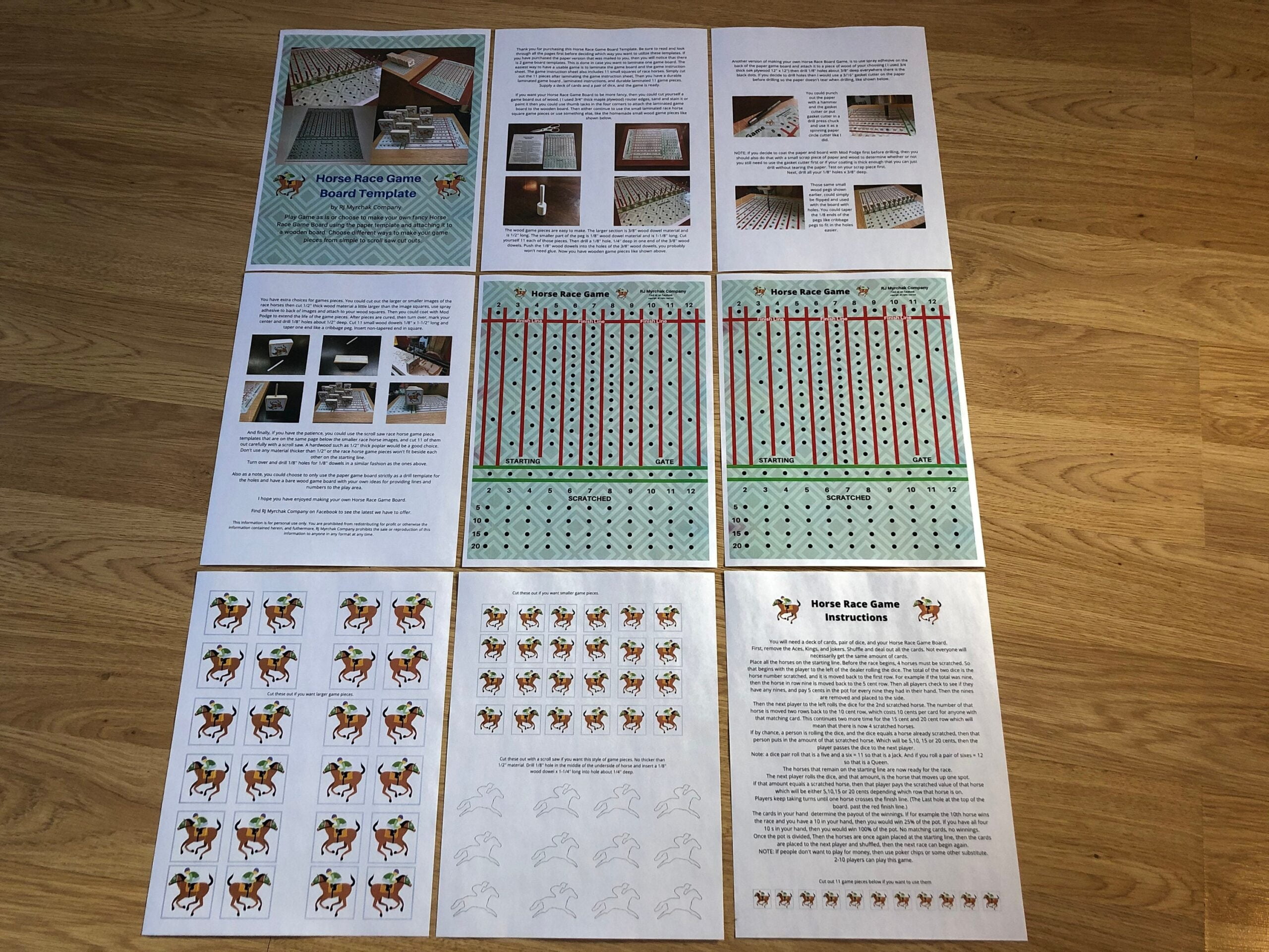 Printable Horse Race Game Board Template Free Printable
