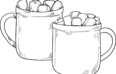 Hot Cocoa Mugs Coloring Page Free Printable Coloring Pages