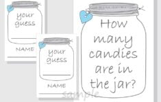 How Many Candies Are In The Jar Printable Game Candy Etsy