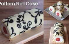 How To Make Pattern Roll Cake Free Template YouTube