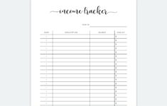 Income Tracker Printable Income Tracking Income Log Monthly Etsy de