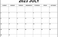 July 2023 Calendar Free Printable Calendar