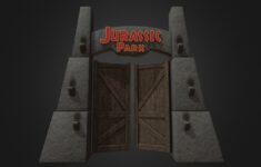 Jurassic Park Gate Download Free 3D Model By Mat Jolicoeur MatJolicoeur 3b7728e