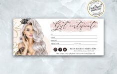 Luxury Beauty Gift Certificate Template Salon Gift Voucher Etsy de