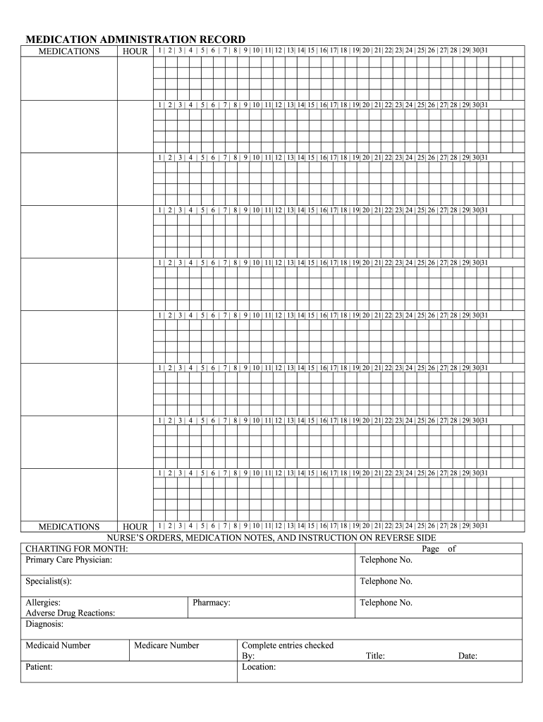 Medication Administration Record Template Fill Out Sign Online Dochub Free Printable 8521