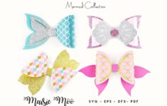 Mermaid Bow SVG Collection Mermaid Tail Bow Template SVG