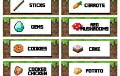 Minecraft Printable Food Labels Minecraft Food Labels Minecraft Food Minecraft Food Printables