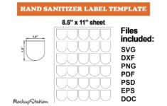 Mini Hand Sanitizer Label Template SVG Sticker Sublimation