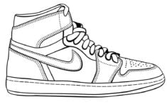 Nike Air Jordan 1 Coloring Page Free Printable Coloring Pages For Kids