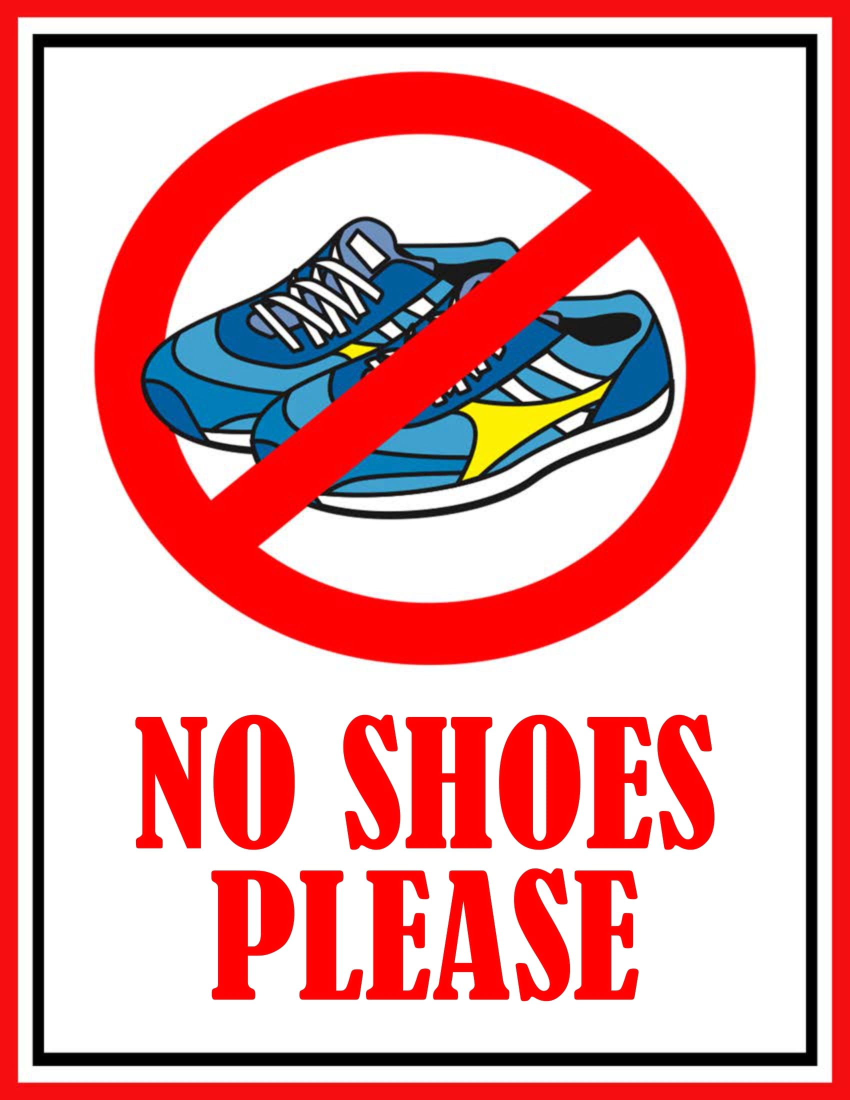 No Shoes Sign Printable Free Printable