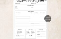 Order Form Editable Crafters Order Form Template Etsy Shop Etsy de
