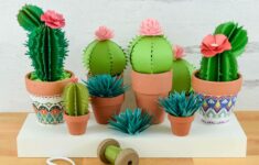 Paper Cactus Tutorial And Templates 3D Paper Cactus Craft