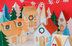 Paper Christmas Village Free Template Sweet Red Poppy