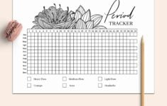 Period Tracker Printable Cycle Tracker Floral Menstrual Etsy de