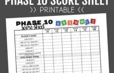 Phase 10 Score Sheet Printable Score Sheet Digital Instant Etsy de