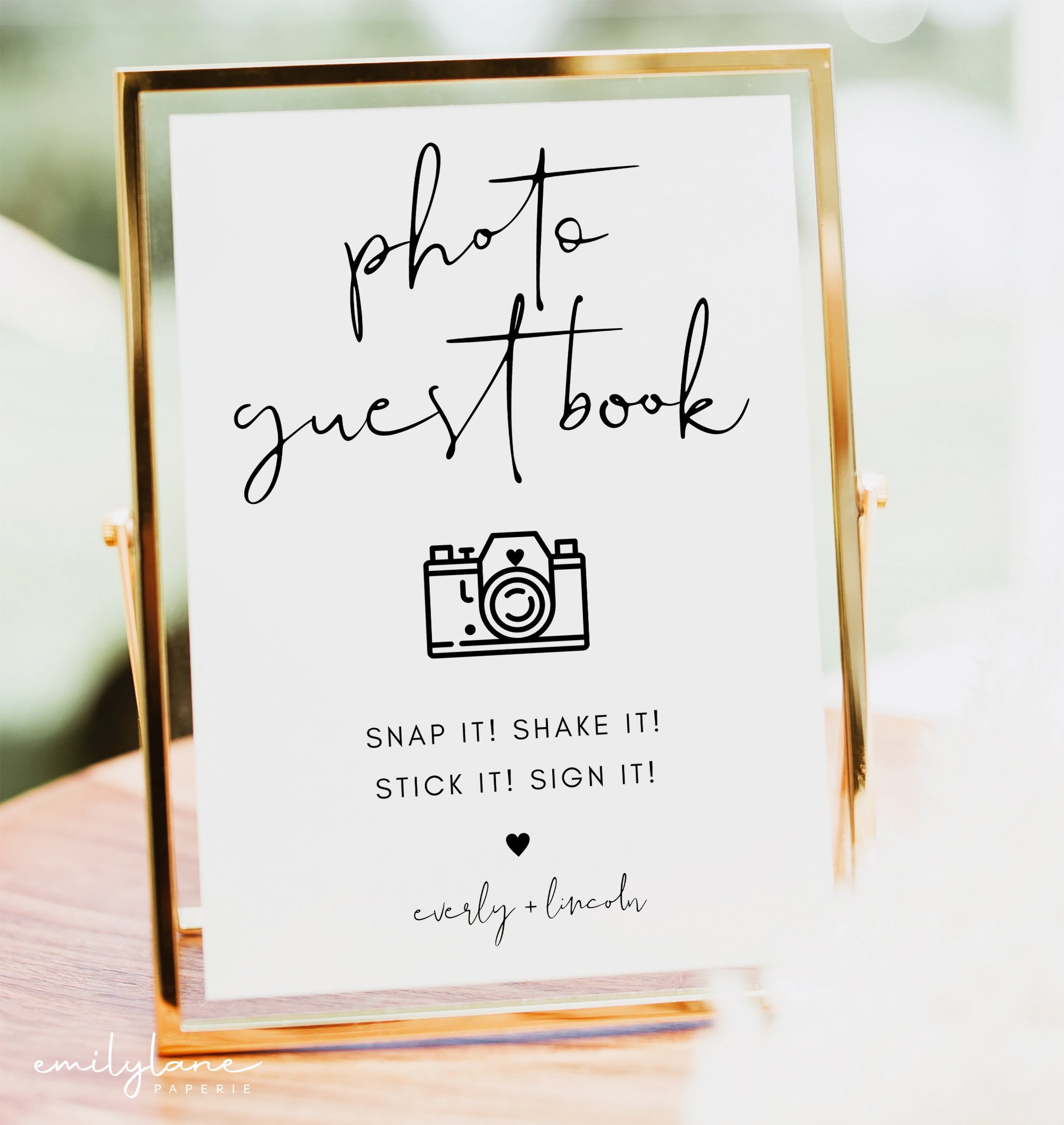 Downloadable Free Printable Polaroid Guest Book Sign Template Free