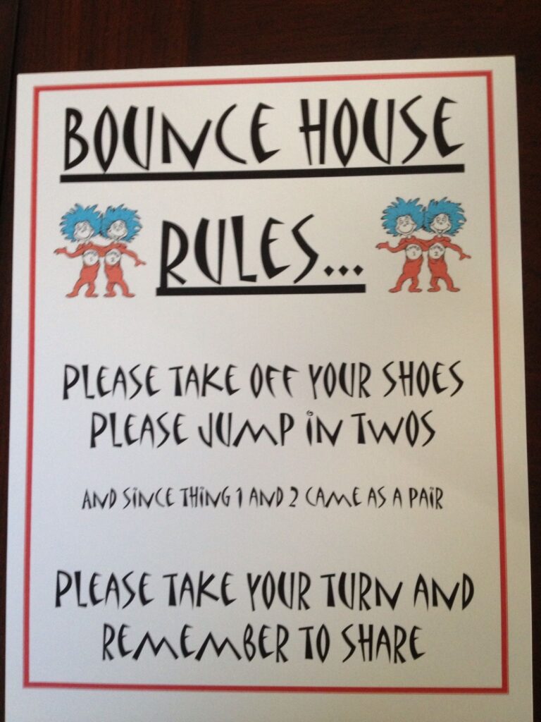 Bounce House Rules Printable Free Printable