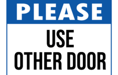 Please Use Other Door Sign Blue Color PDF Free Printable Sign Designs