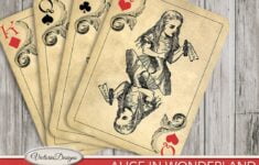 Printable Alice In Wonderland Playing Cards Wall Art Printable Etsy de