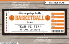 Printable Basketball Ticket Gift Editable Template Surprise Etsy de