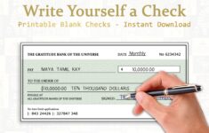 Printable Blank Check Money Manifestation Check Law Of Etsy de