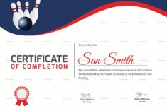 Printable Bowling Certificate Design Template In Word PSD