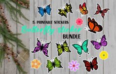 Printable Butterfly Stickers Bundle Grafik Von STCrafts Creative Fabrica