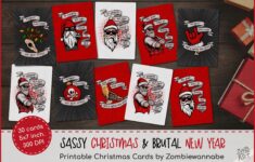 Printable Christmas Cards Naughty Creepmas Brutal New Year