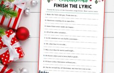 Printable Christmas Game Christmas Game Finish The Lyric Etsy Australia