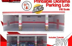 Printable Diorama Parking Lot 1 18 Scale Garage Diorama Etsy de