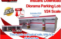 Printable Diorama Parking Lot 1 24 Scale Garage Diorama Etsy de