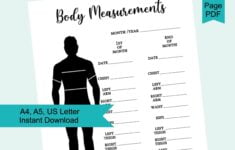 Printable Male Body Measurements Tracker Body Progress Etsy de