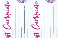 Printable Nail Salon Gift Certificate Fillable Template Etsy Schweiz